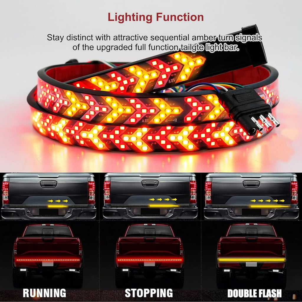 60 Inch 528 LED Tailgate Light Bar with 4-Pin Flat Connector Pack of 2 X832214