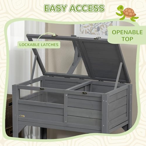 Gray Tortoise Enclosure with Shelf Storage C11063