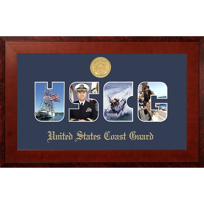 Coast Guard Collage Photo Frame with Gold Medallion W791