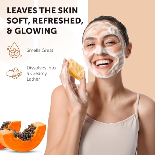Papaya and Turmeric Kojic Acid Soap Bar, 2 Pack Q444