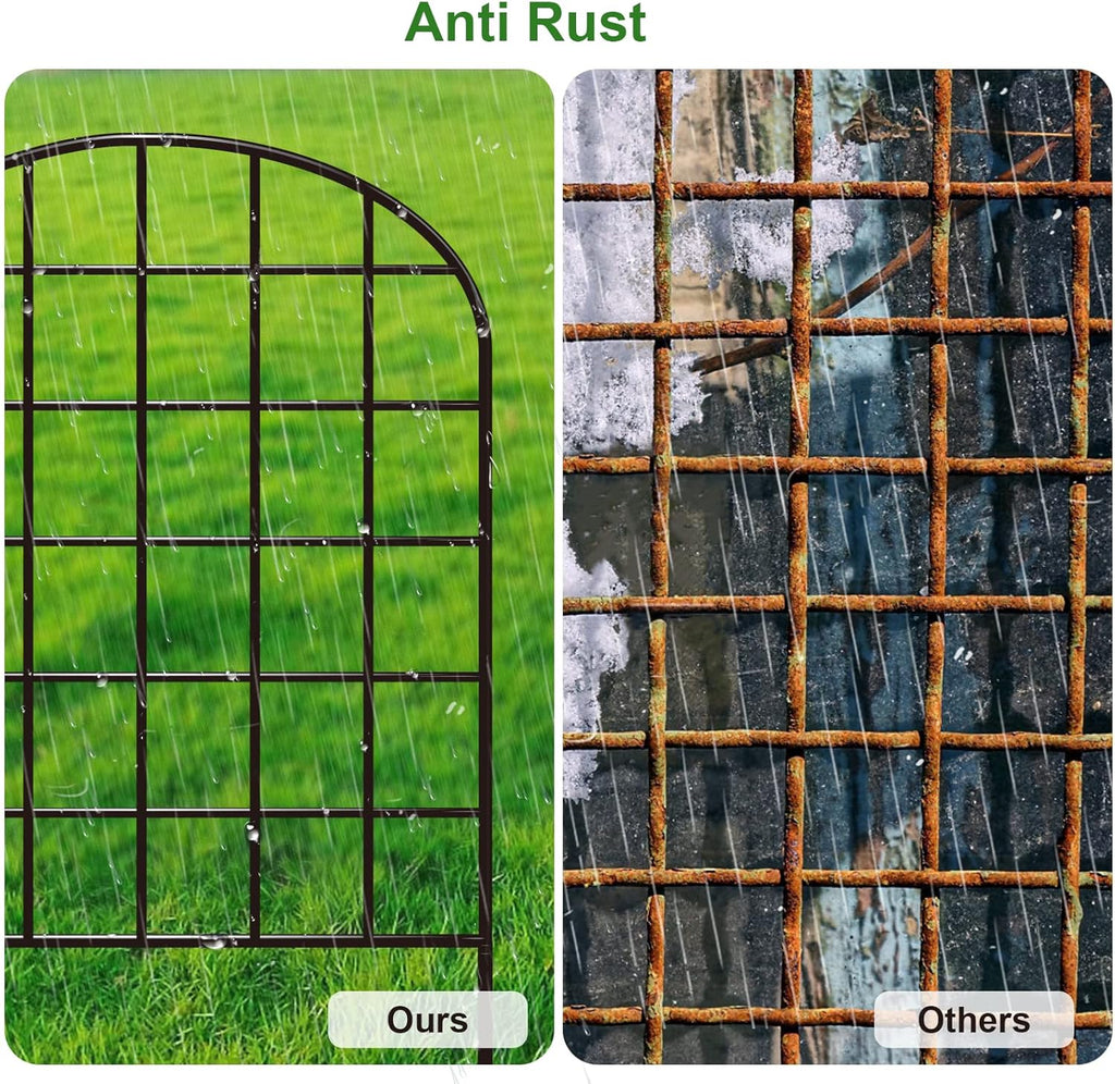10 Pack Rustproof Coated Metal Garden Fence Border C654
