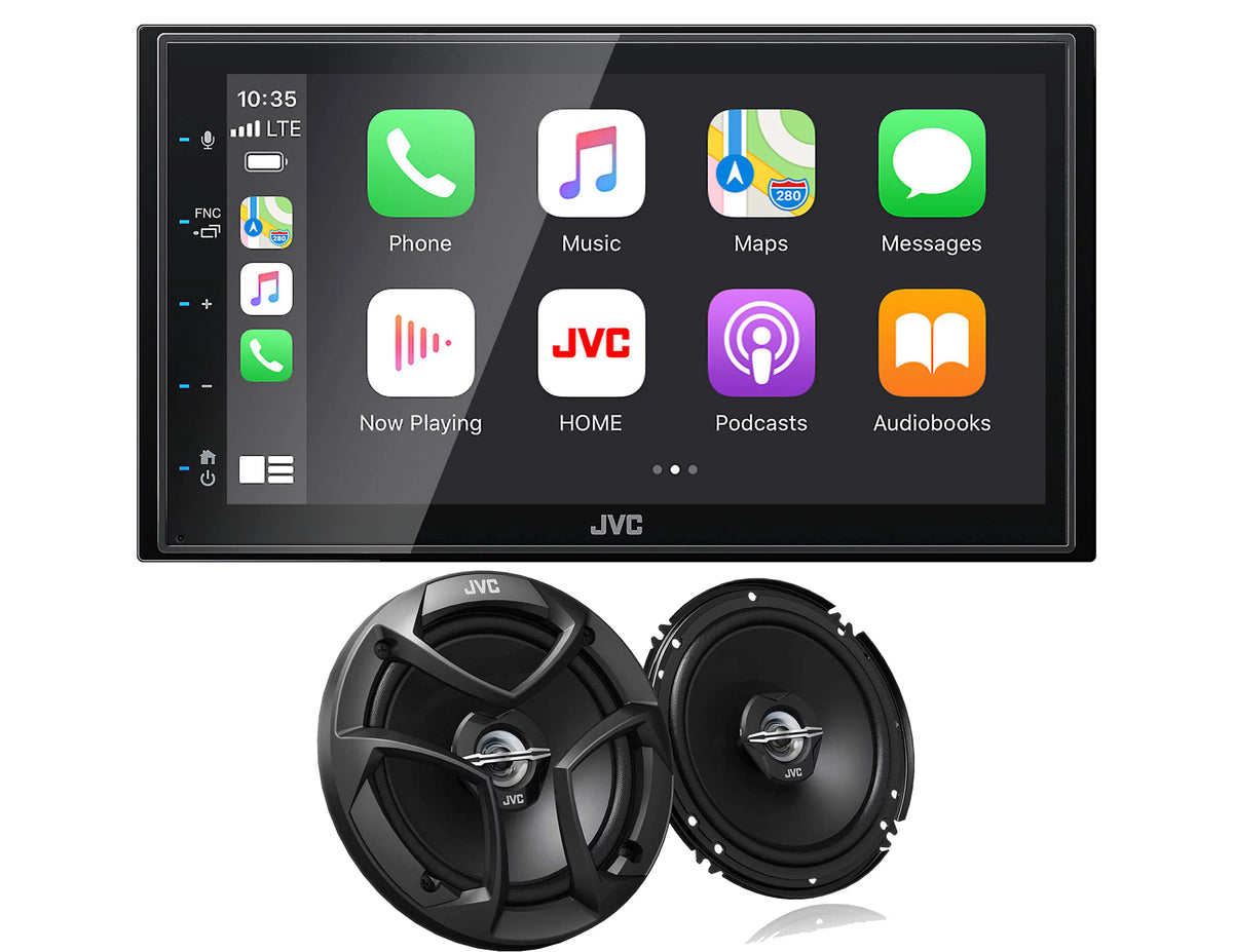 Digital Multimedia Receiver with 6.75" Touchscreen Monitor and 6.5" 2-Way Coaxial Car Audio 600 Watt Speaker Pair R915