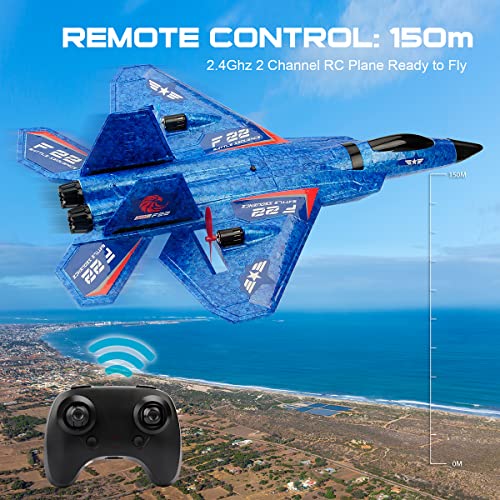 2.4Ghz 2 Channel Remote Control F22 RC Airplane C1635