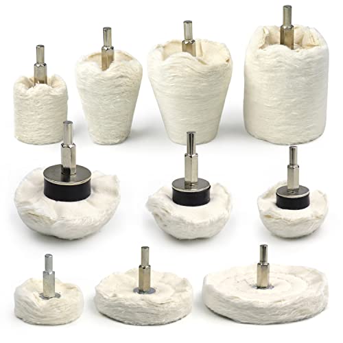 Flannelette Polishing Wheels Mixed Polish Head Kit with 1/4'' Shaft W4967
