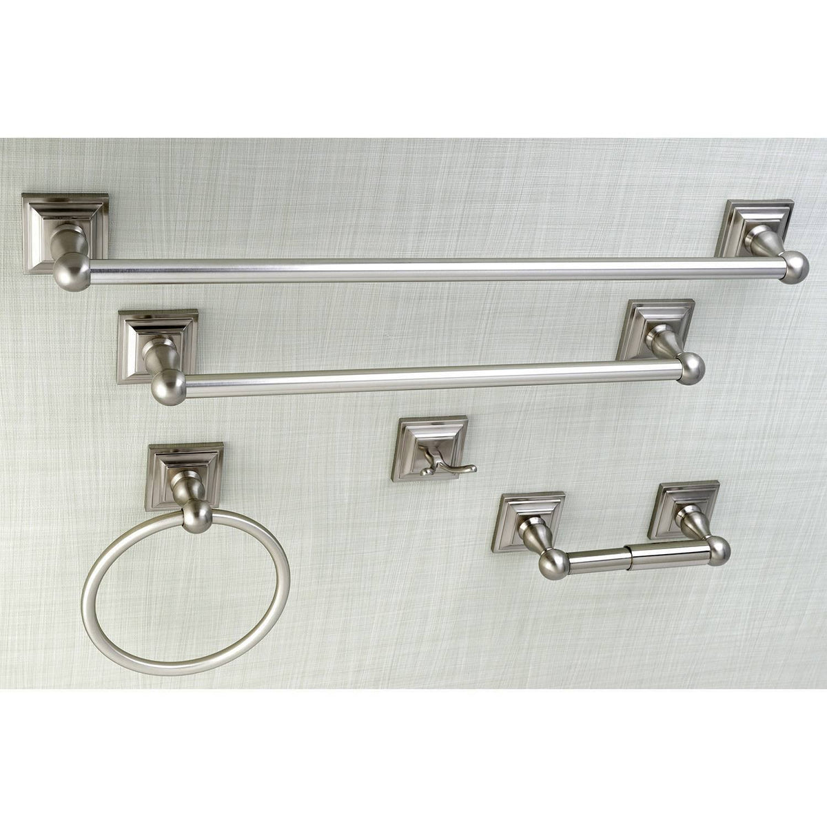 5pc Brushed Nickel Bathroom Accessory Set M77691