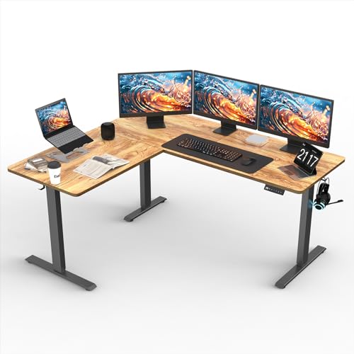 63 inch L Shaped Electric Adjustable Height Standing Desk X31735