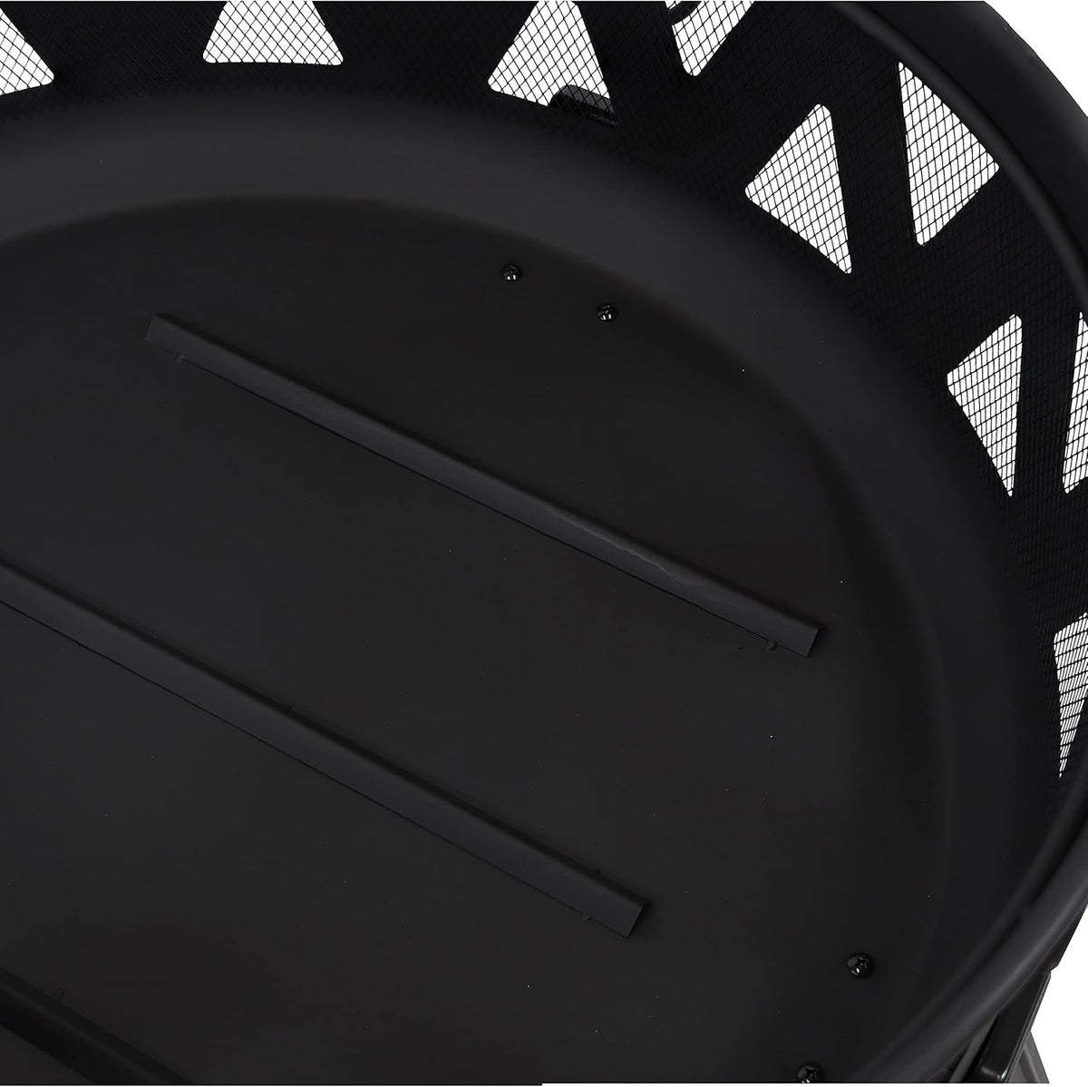 25-Inch Steel Wood-Burning Fire Pit with Poker and Spark Screen H8543