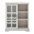 36 in. Brushed White Sliding Glass Door Bar Cabinet S820154