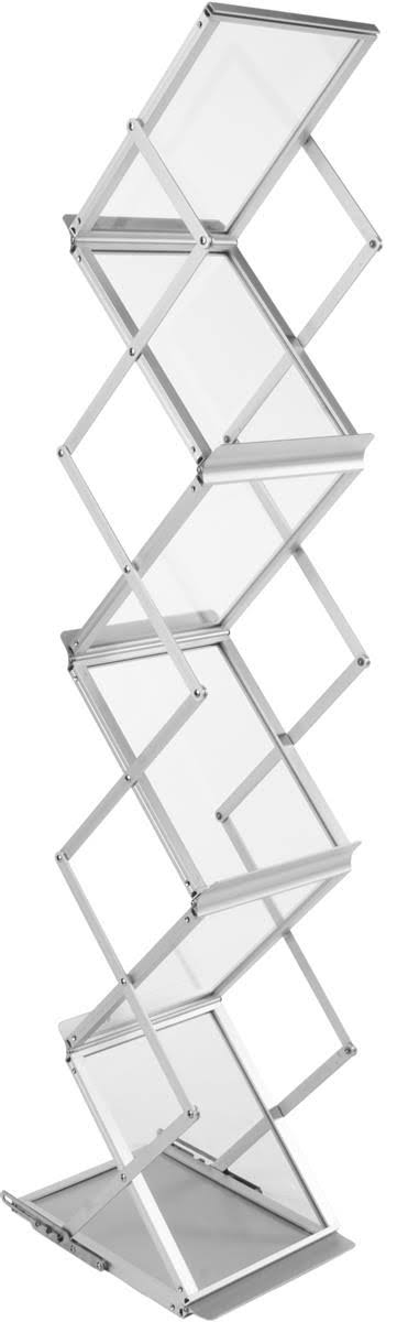 5 Pocket Catalog Rack with Carrying Case, Adjust to 44.5, 53, and 58.5 inch Tall S648