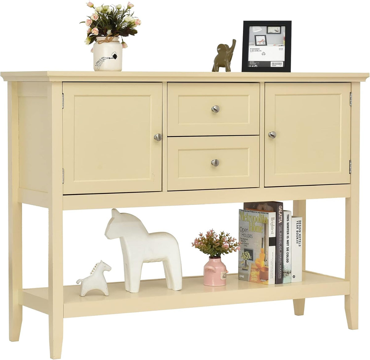 Grey Buffet Cabinet with Storage Y3602