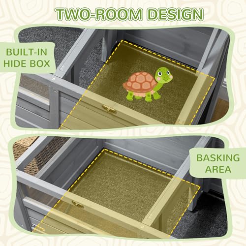 Gray Tortoise Enclosure with Shelf Storage C11063