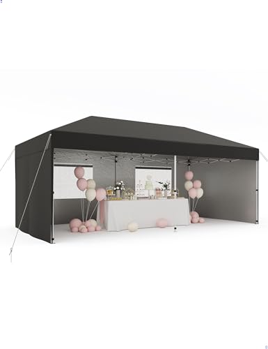 10'x 20' Pop up Canopy Tent with 210D Oxford Fabric, Black M8649