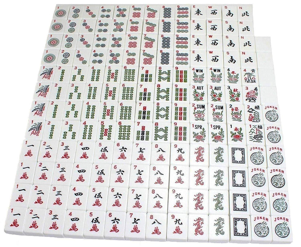 Violet Red Mahjong Set with 4 Color Pushers and Soft Bag Z175