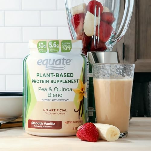 Plant-Based Protein Supplement, 2 lbs, Smooth Vanilla Q3582
