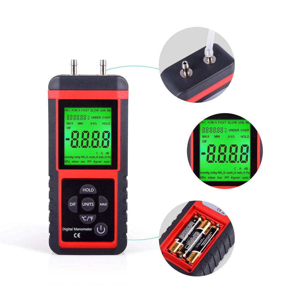 Digital Air Pressure Meter Differential Pressure Gauge R981723