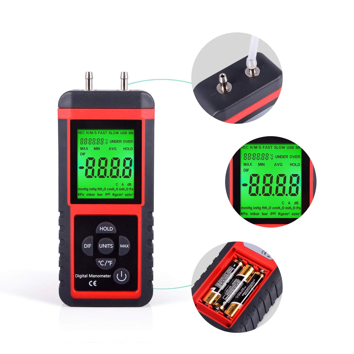 Digital Air Pressure Meter Differential Pressure Gauge R981723