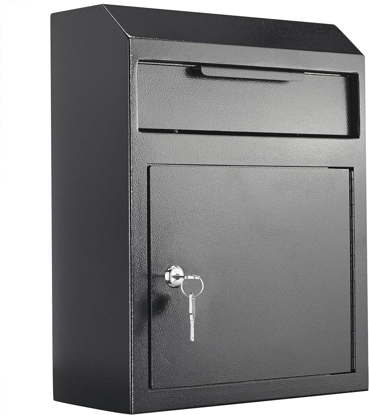Extra Large Metal Wall Mount Locking Deposit Drop Box Safe (Black) U81350
