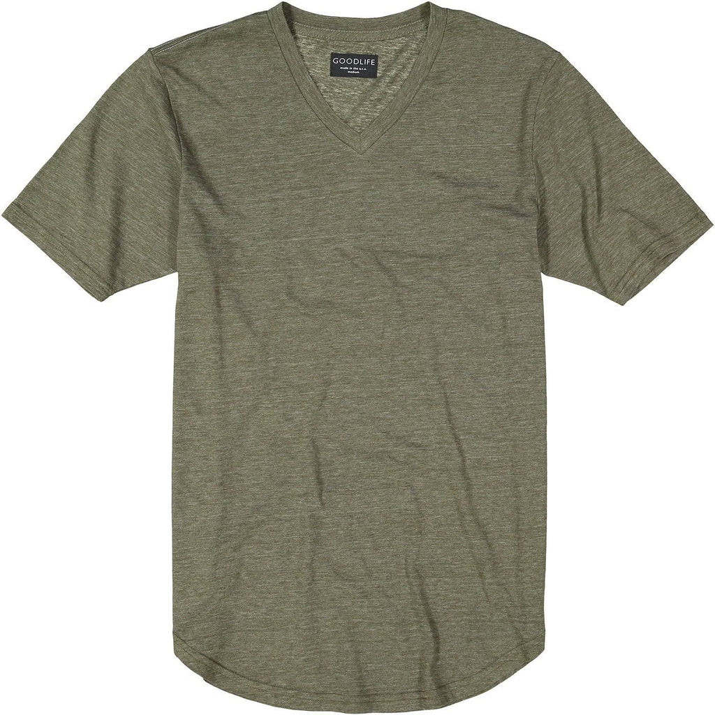 Tri-Blend Scallop V-Neck in Cool Blue, Size: X-Large O98017