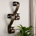 Set of 2 Brown Metal Wall Mount Candle Sconces T49235