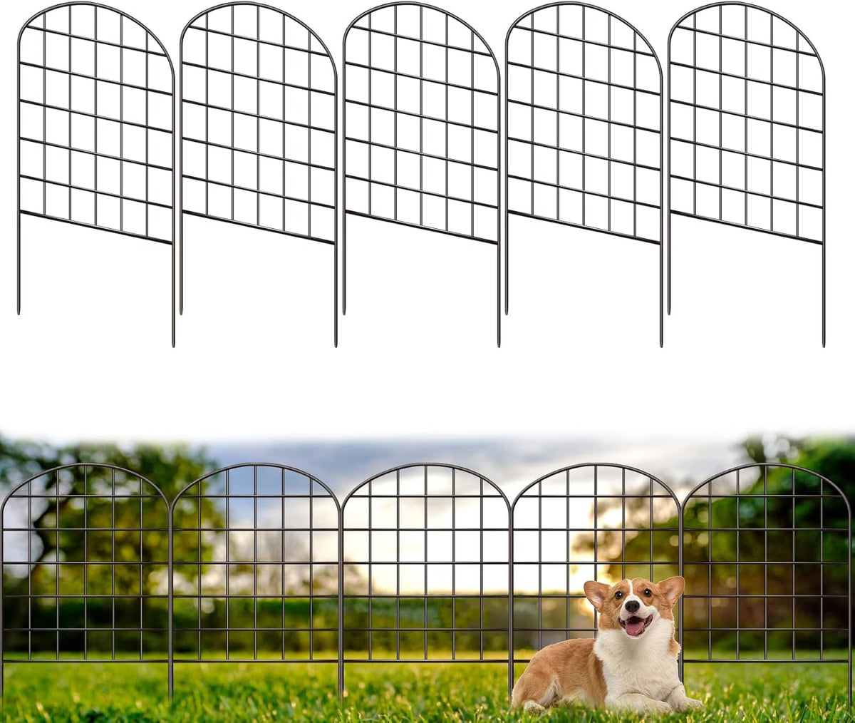 10 Pack Rustproof Coated Metal Garden Fence Border C654