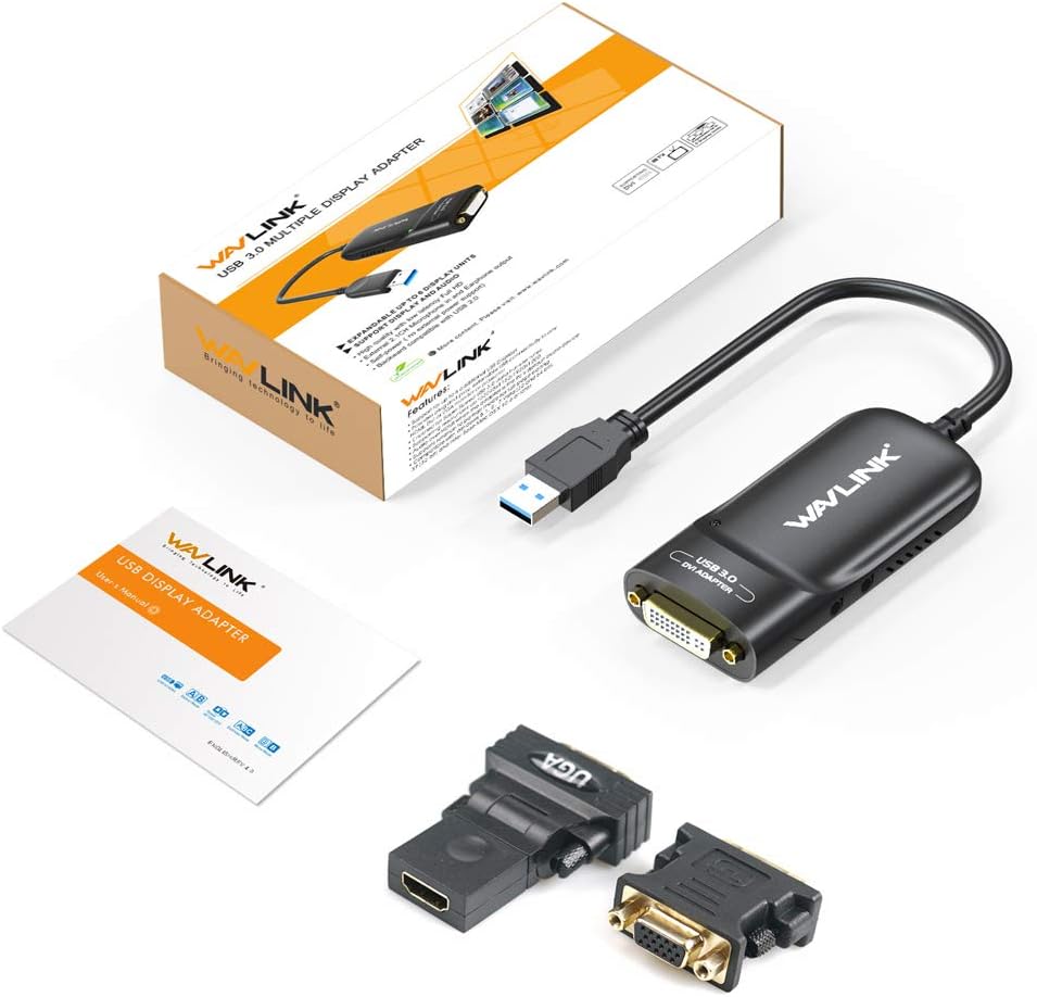 USB 3.0 to DVI/HDMI/VGA Video Adapter with Audio Port Pack of 2 D823802