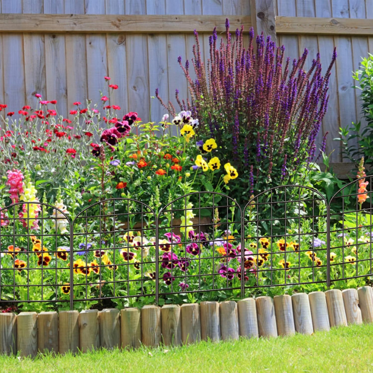 10 Pack Rustproof Coated Metal Garden Fence Border C654