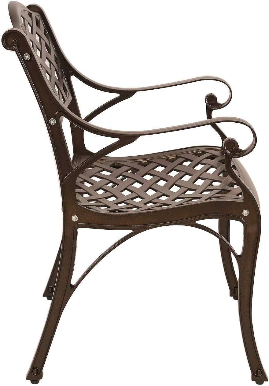 2 Piece Cast Aluminum Bistro Dining Chair Set Antique Bronze P61894