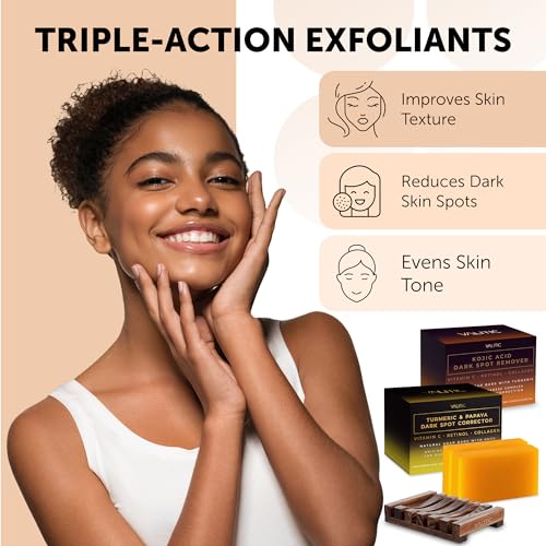 Papaya and Turmeric Kojic Acid Soap Bar, 2 Pack Q444