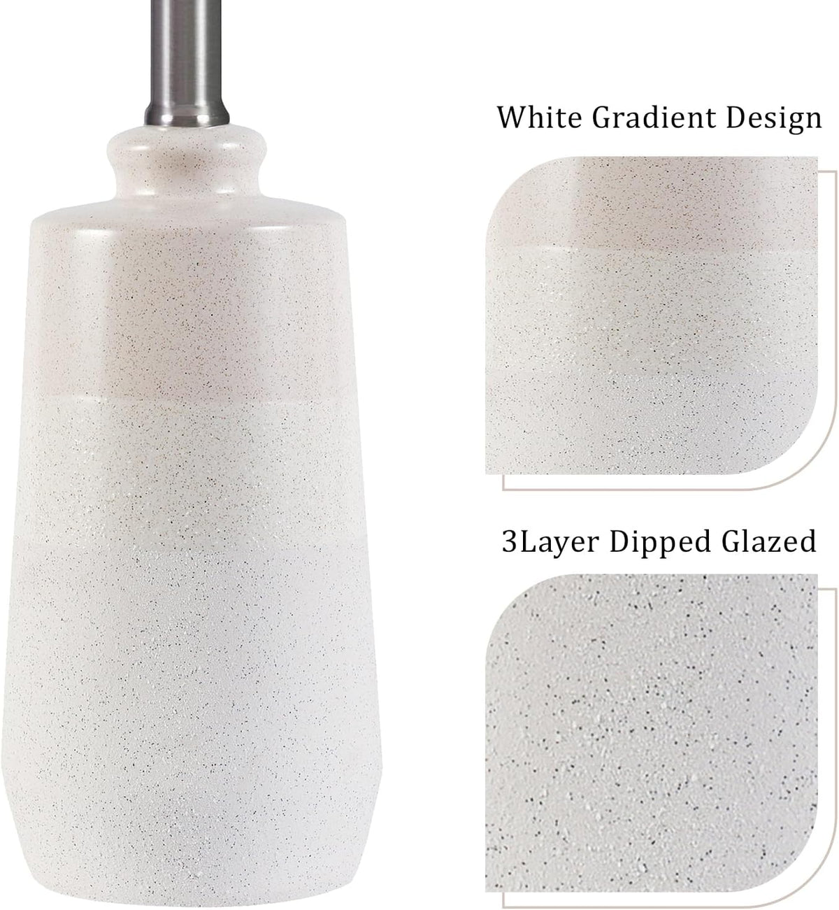 20.5" Ceramic Table Lamp Set of 2, Off White/Beige S231