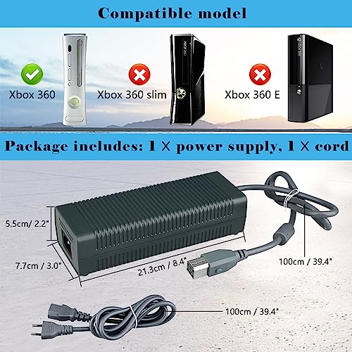 100-127V 203W AC Adapter Power Supply for Xbox 360 Console P85084