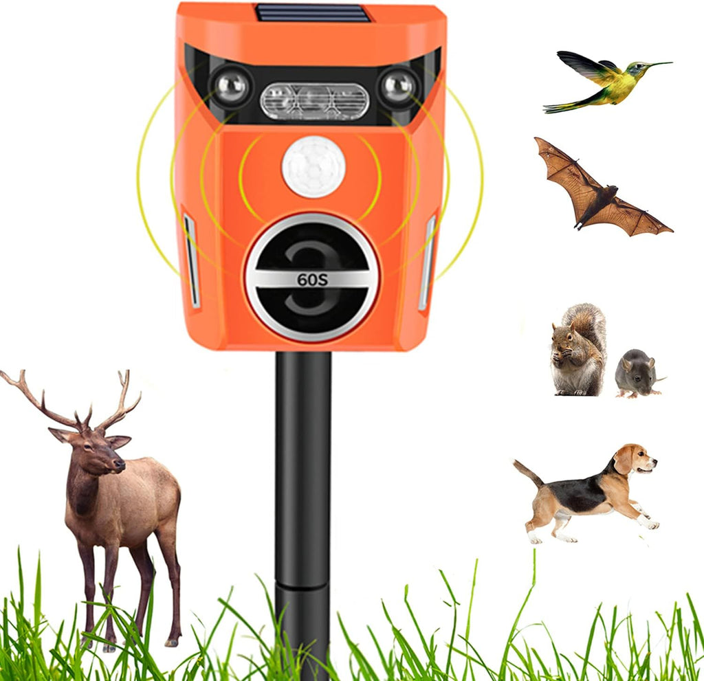Ultrasonic Outdoor Animal Repeller with Motion Sensor, 1600sq.ft Coverage Q580