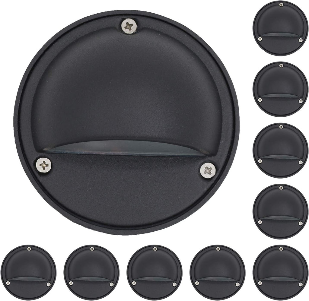 2W Low Voltage LED Deck Lights 3000K Aluminum Pack of 10 W11840