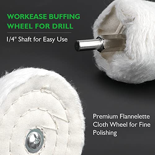 Flannelette Polishing Wheels Mixed Polish Head Kit with 1/4'' Shaft W4967