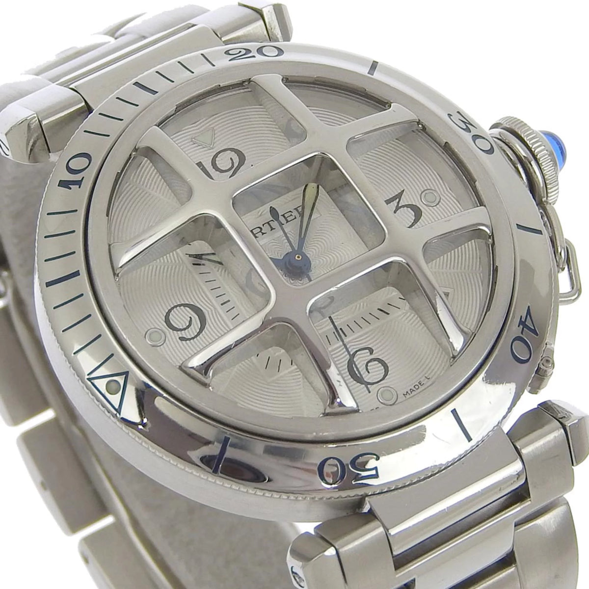 Pre-Owned stainless steel automatic winding white dial men's watch O386884
