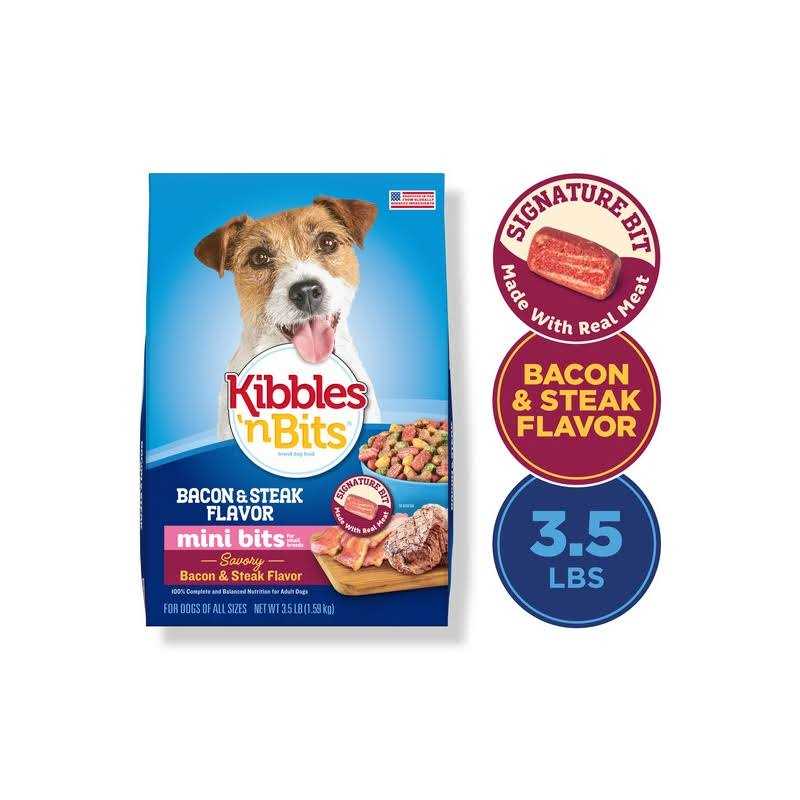 Mini Bits Bacon & Steak Flavor Dry Small Breed Dog Food A146672