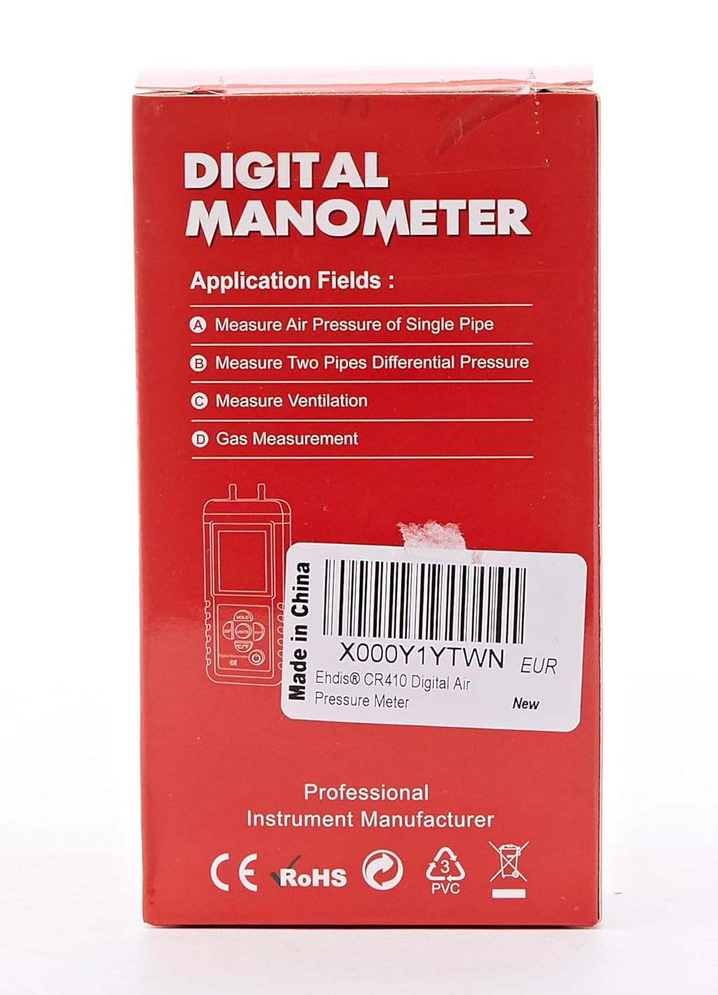 Digital Air Pressure Meter Differential Pressure Gauge R981723