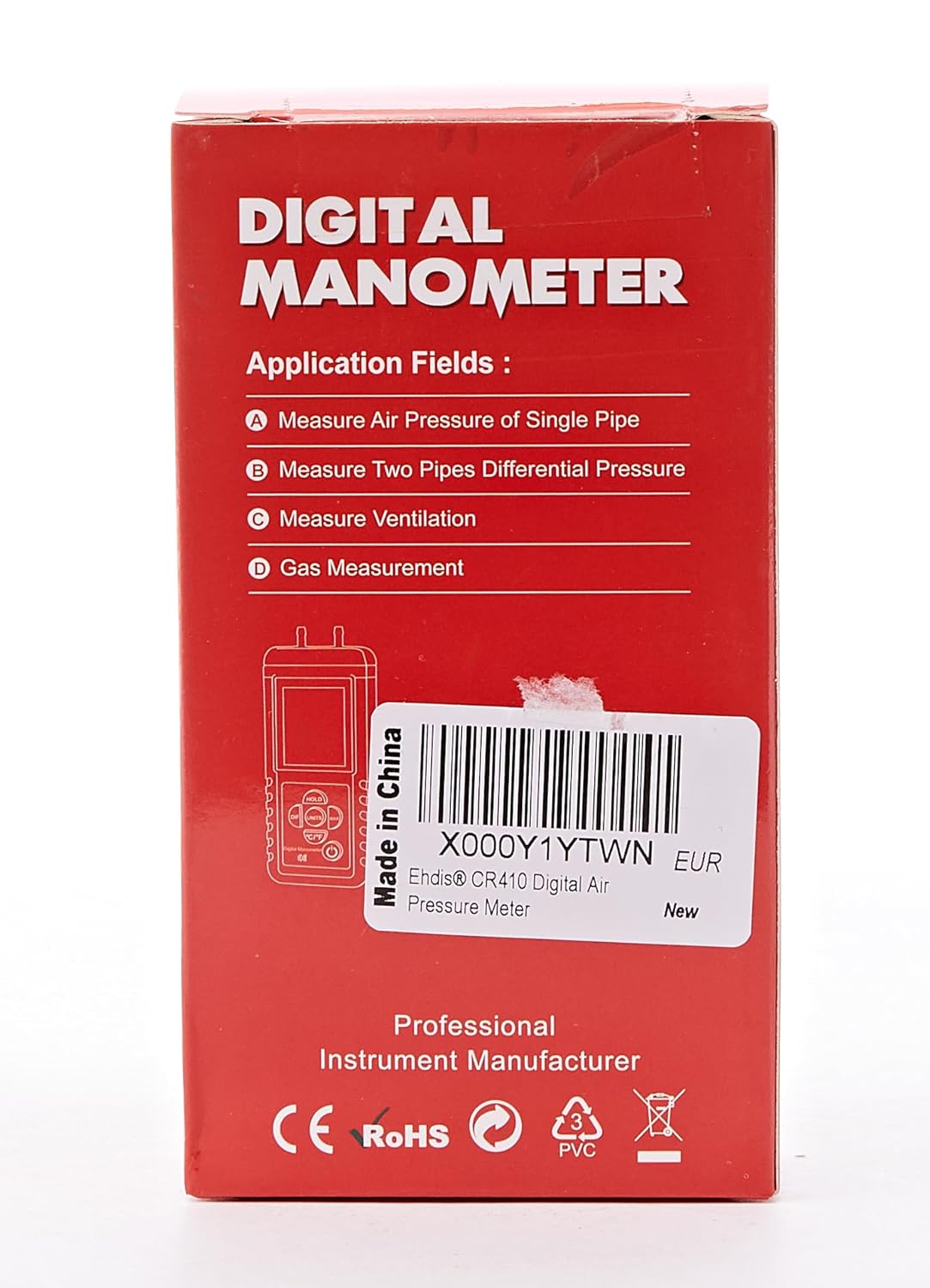 Digital Air Pressure Meter Differential Pressure Gauge R981723