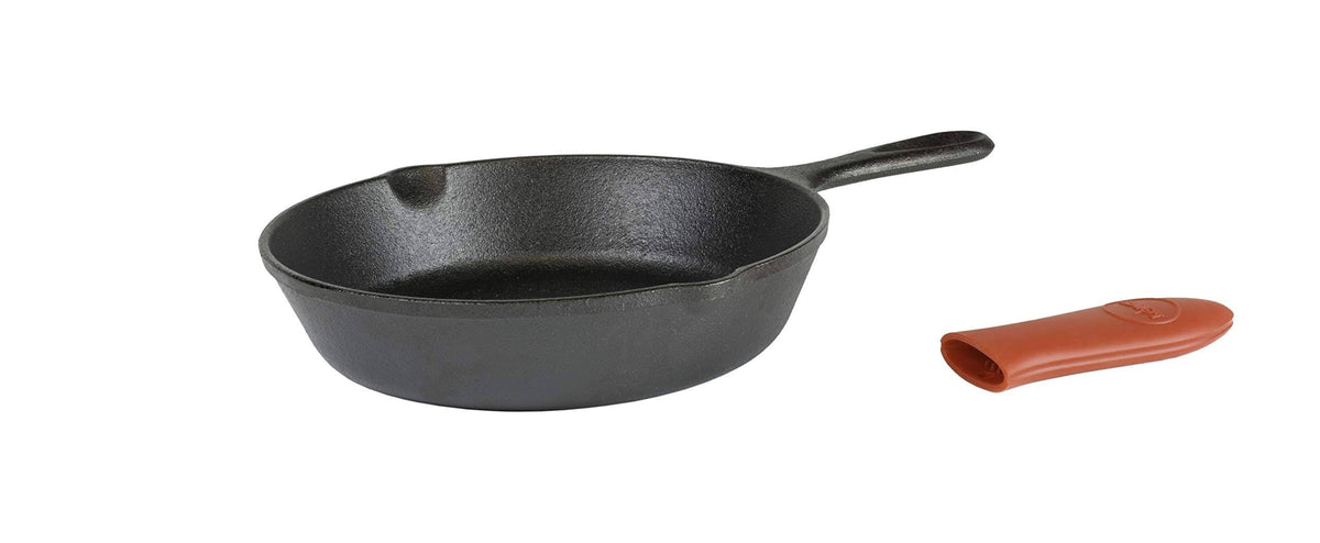 Cast Iron Skillet with Silicone Hot Handle Holder 8-Inch T28431