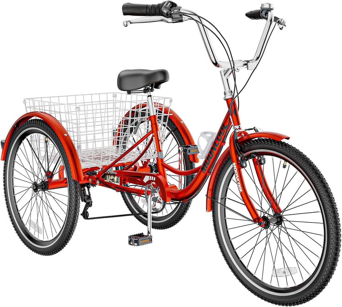 Red 7 Speed 3 Wheel Adult Tricycle with Basket K61542