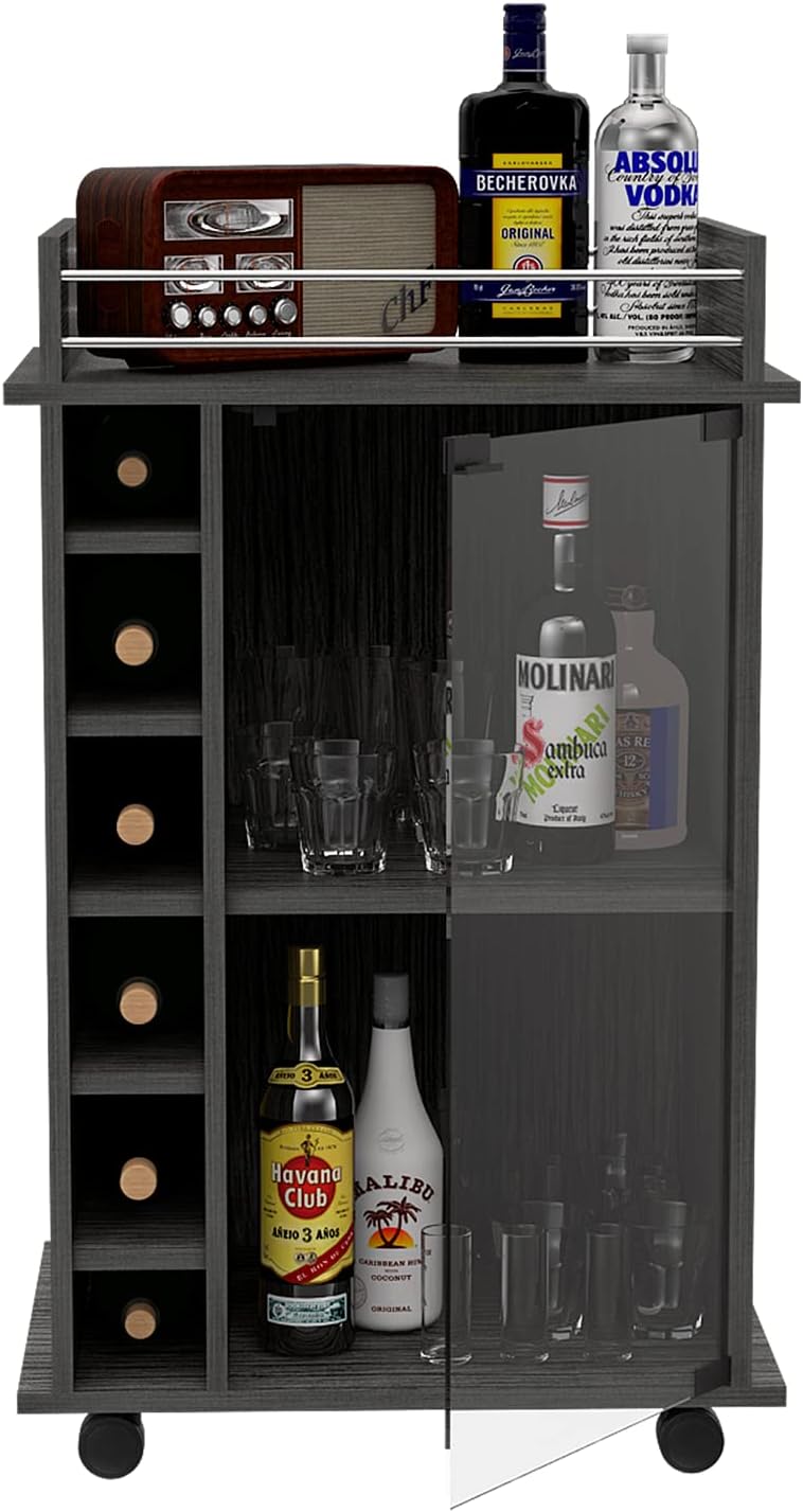 Smoky Oak Bar Cart W25913