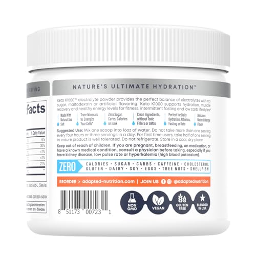 Unflavored Electrolyte Powder Drink Mix, 50 Servings D899