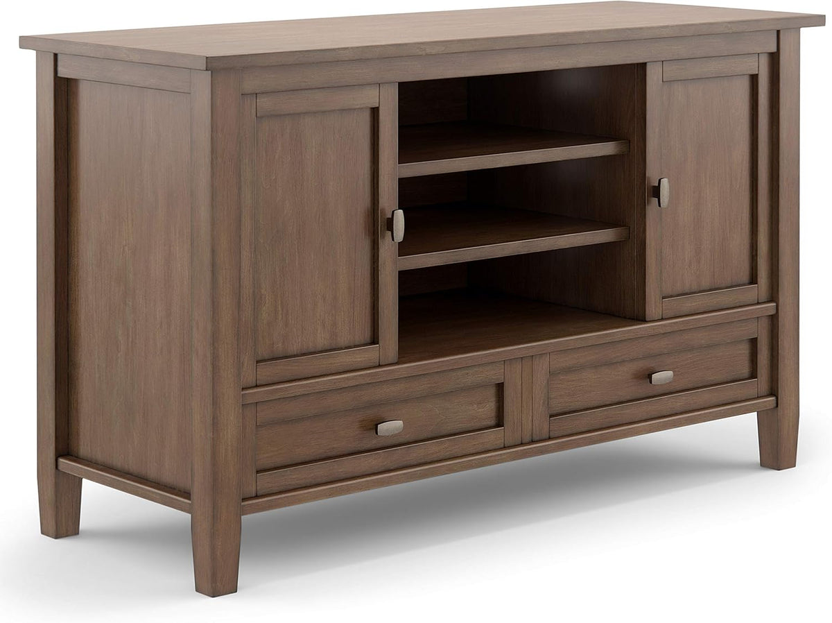 47 inch Wide Rustic Natural Aged Brown Solid Wood TV Media Stand S42619