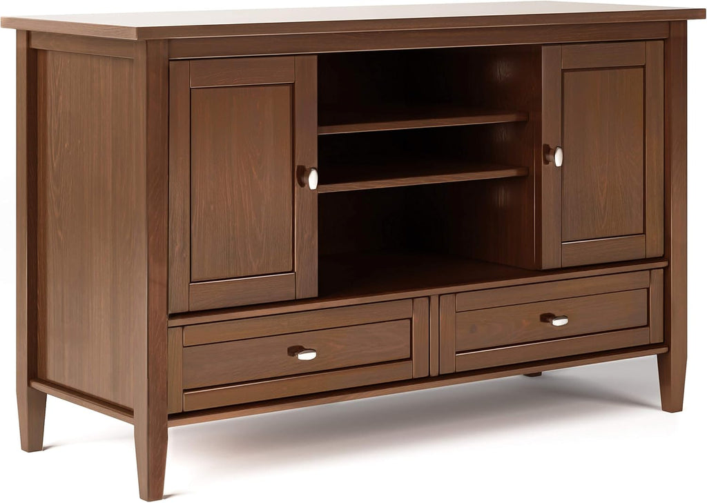 47 inch Wide Rustic Natural Aged Brown Solid Wood TV Media Stand S42619