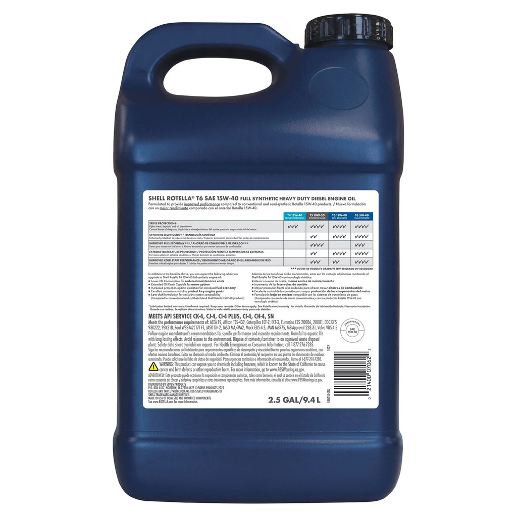 2.5 Gallon Full Synthetic Diesel Engine Motor Oil N1881