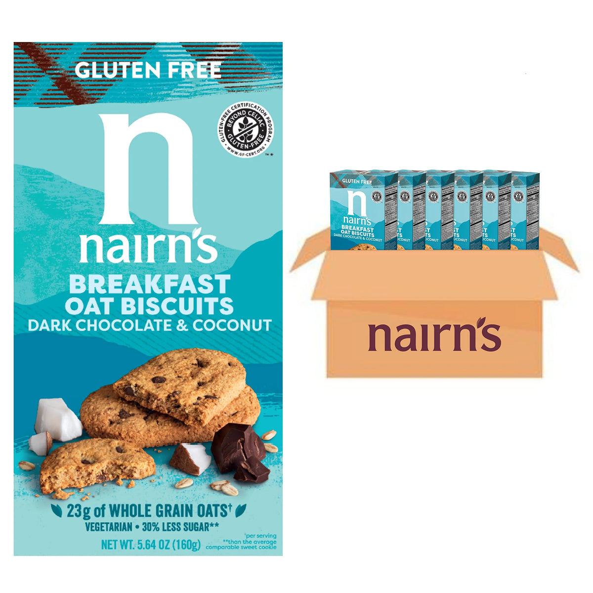 Gluten Free Chocolate & Coconut Breakfast Biscuits, 5.64oz (Pack of 6) Y77247