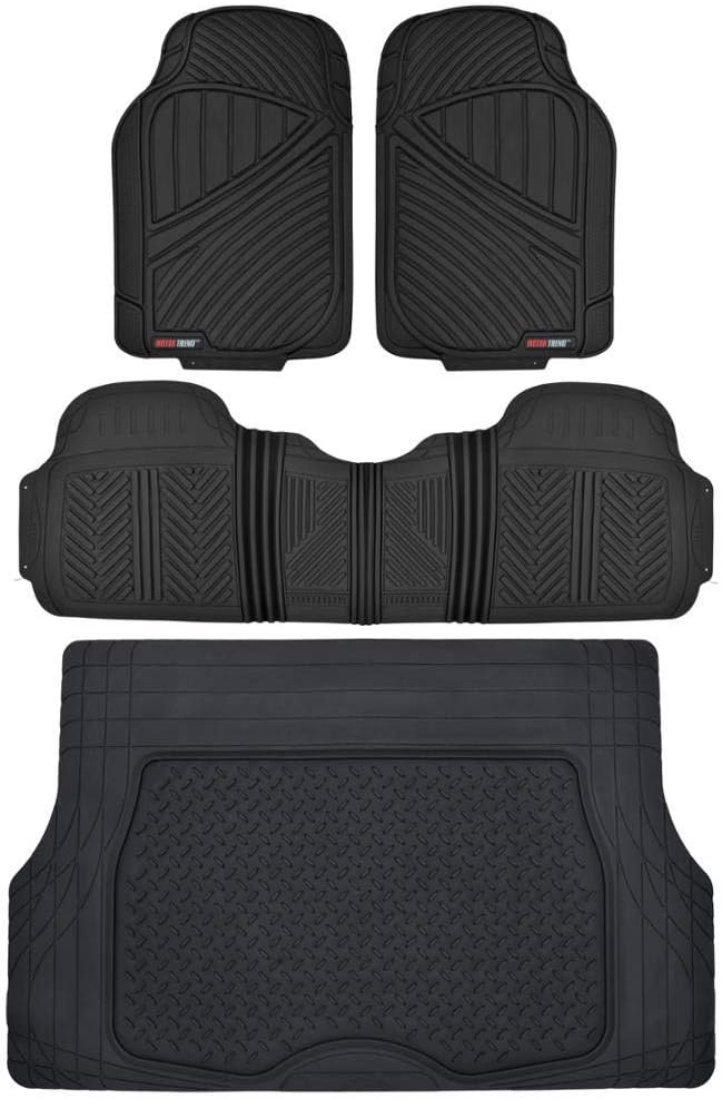 All Weather Rubber Car Floor Mats with Cargo Liner Full Set R12377