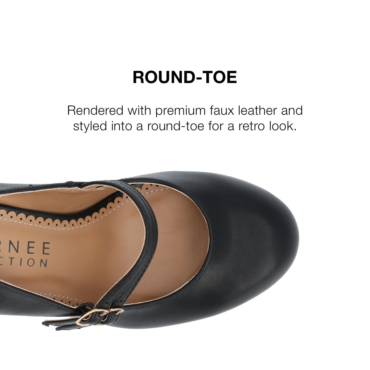 Wide Width Round Toe Block Heel Mary Jane Pumps G5489