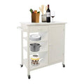 Rolling Kitchen Island Cart with Marble Top with Storage Drawer & Cabinet Y381
