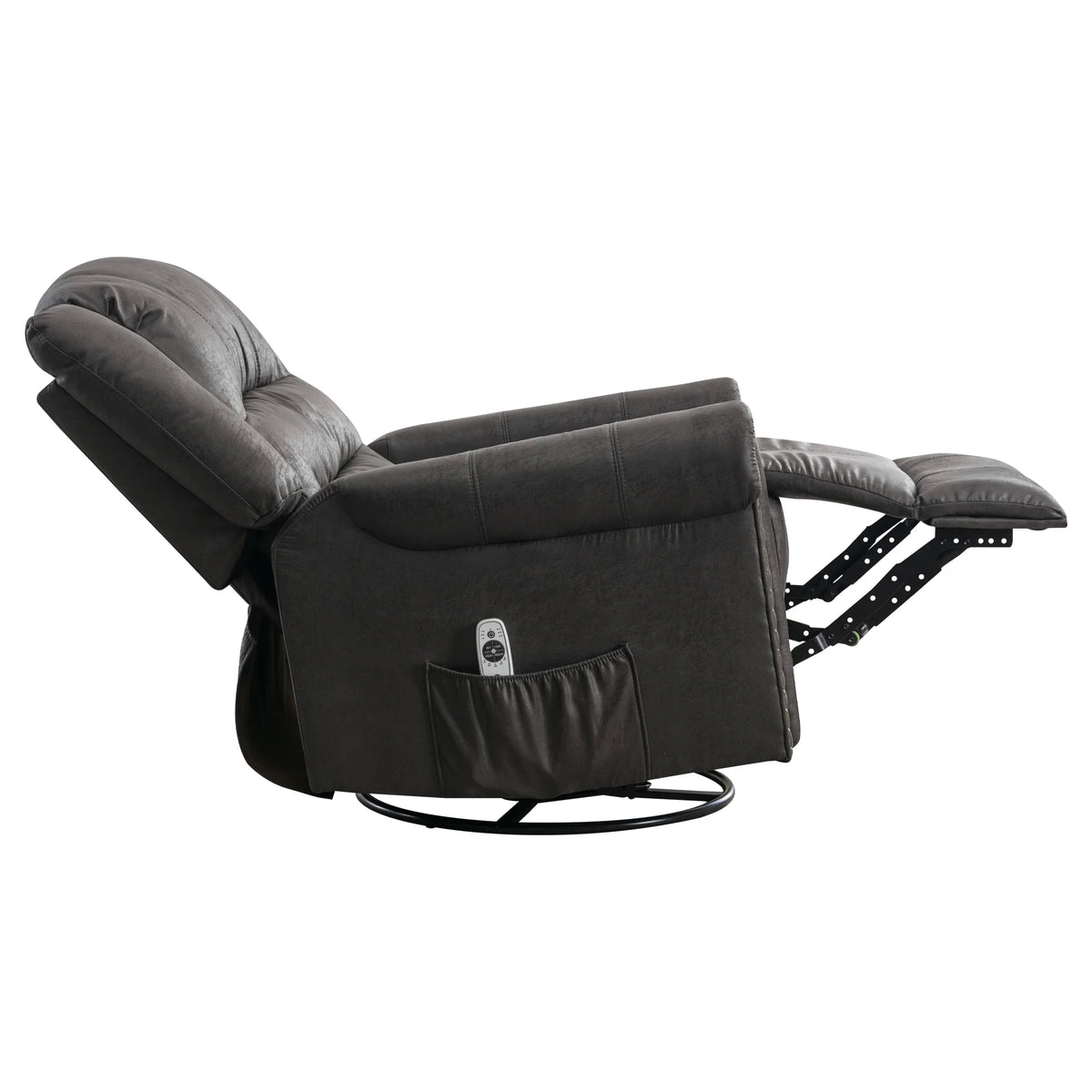 Gray PU Leather Swivel Recliner Chair with Massage and Heat Y7770
