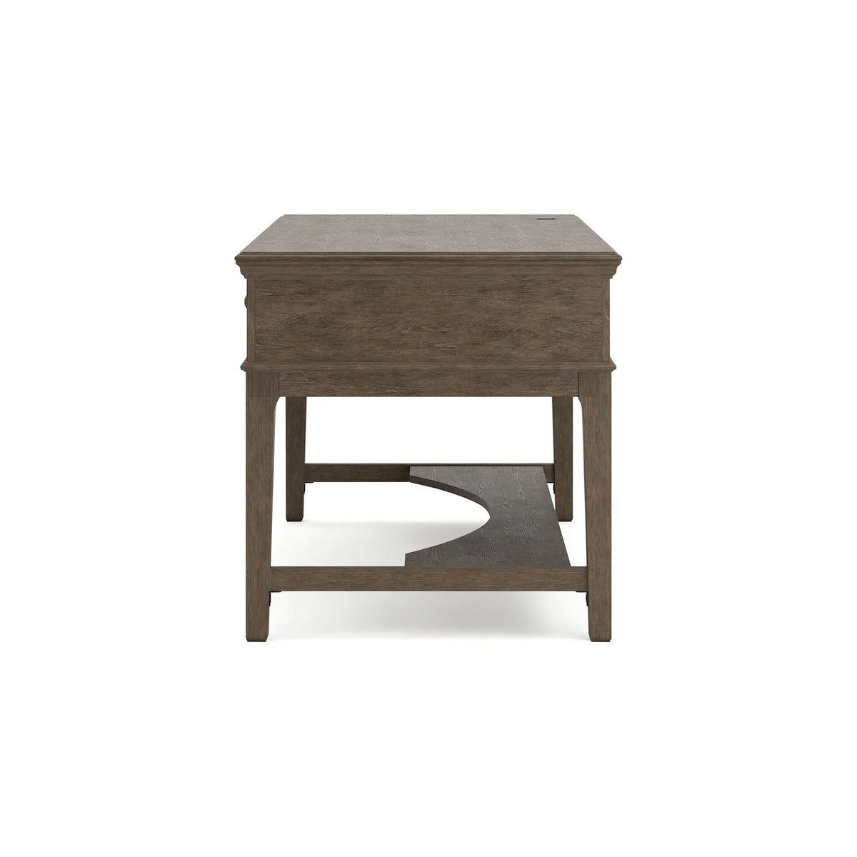 60 Inch Weathered Gray Wood Storage Desk with USB Ports B766